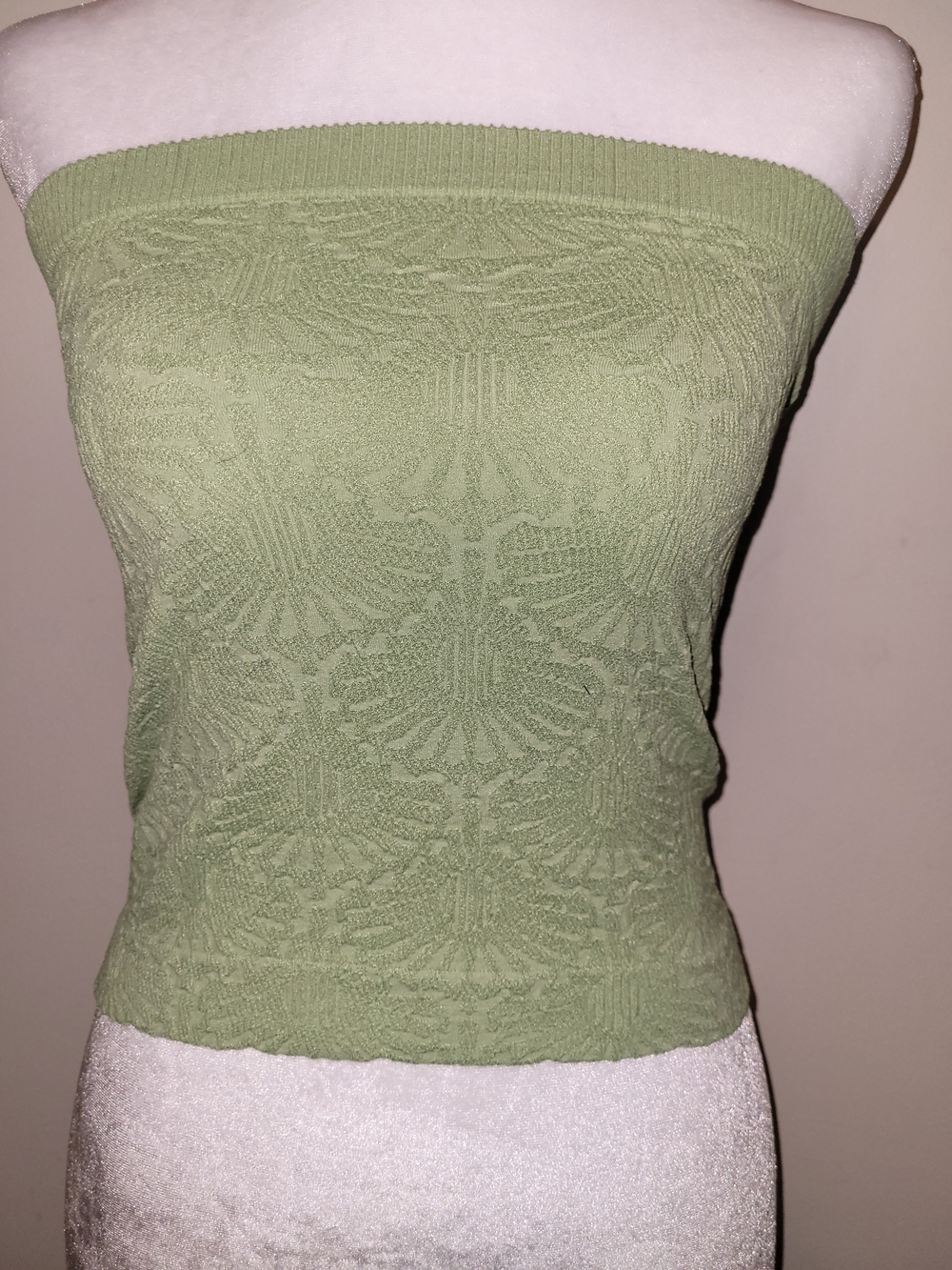 Women’s Strapless Knit Tube Top - Light Sage Green